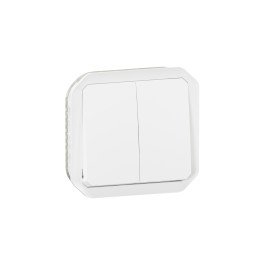 Legrand Plexo IP55 белый двухпостовый переключатель