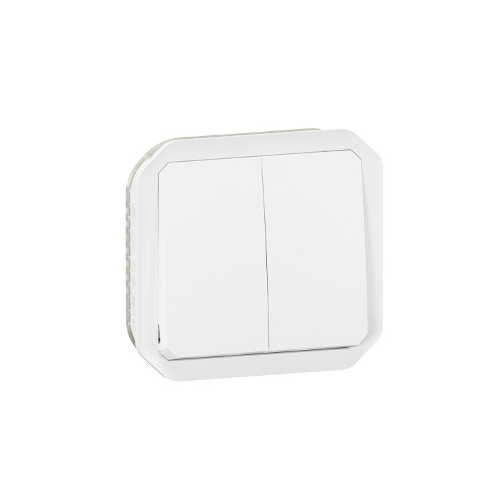 PLEXO 2 GANG 2-WAY SWITCH OR 2 GANG PUSH BUTTON - WHITE - MECHANISM