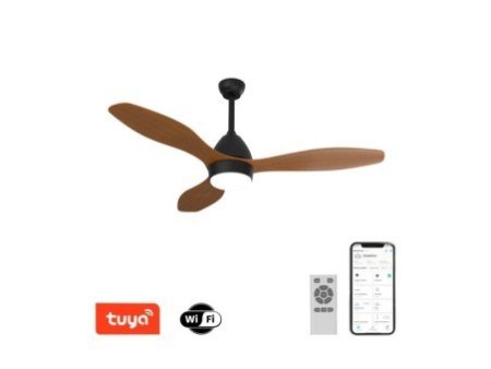 Lampa ar ventilatoru 18W melns/koks Wi-Fi