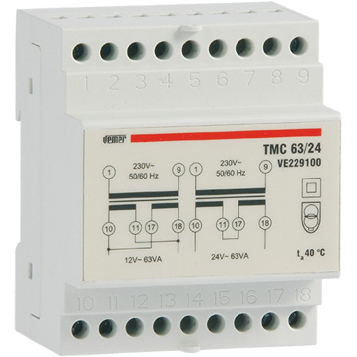 Tmc 63/24 трансформатор безопасности 63VA 230/12-24V