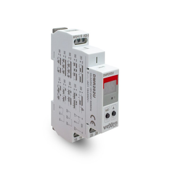 DMR202U Multifunctional digital time relay 2CO 16A AC/DC 12-230V