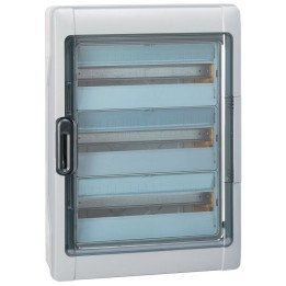 Plexo3 cabinet 54 modules surface mounting IP65 IK09 with PE+N terminal blocks