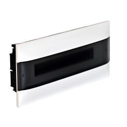 LEGRAND 1X18M FLUSH CABINET SMOKED DOOR E + N  TERMINAL BLOCK FOR DRY WALL