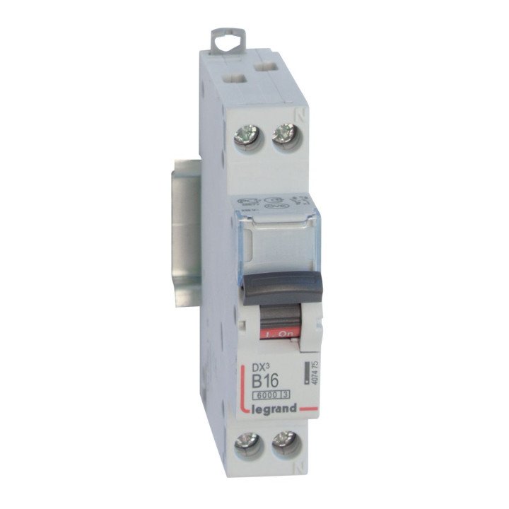 MCB - DX 6000 - 10 kA - 1P+N - 230 V - 16 A - B curve