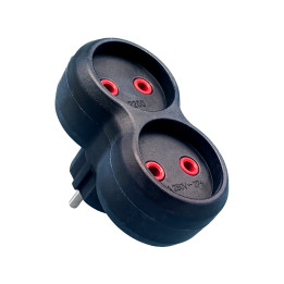 VX1113B - 2 rühma, must pistikupesa, ilma maanduseta