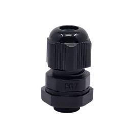 VEXEN PG7 melns kabeļu ievads IP68, 3-6.5mm