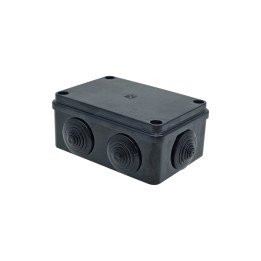 S-BOX box surface mounting IP65 120x80x50mm with glands black UV