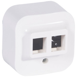 Forix adapteris 2x RJ 45, balts