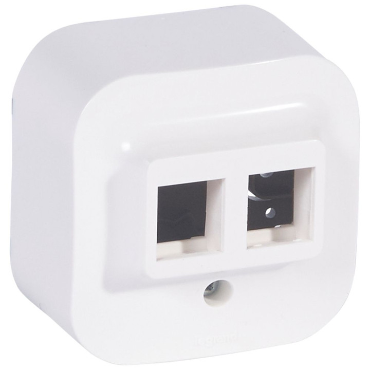 RJ 45 Keystone dvigubos jungties adapteris Forix - baltas