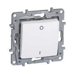 Double-pole switch Niloe - 1-gang - 16 A - 250 V - automatic terminals - white