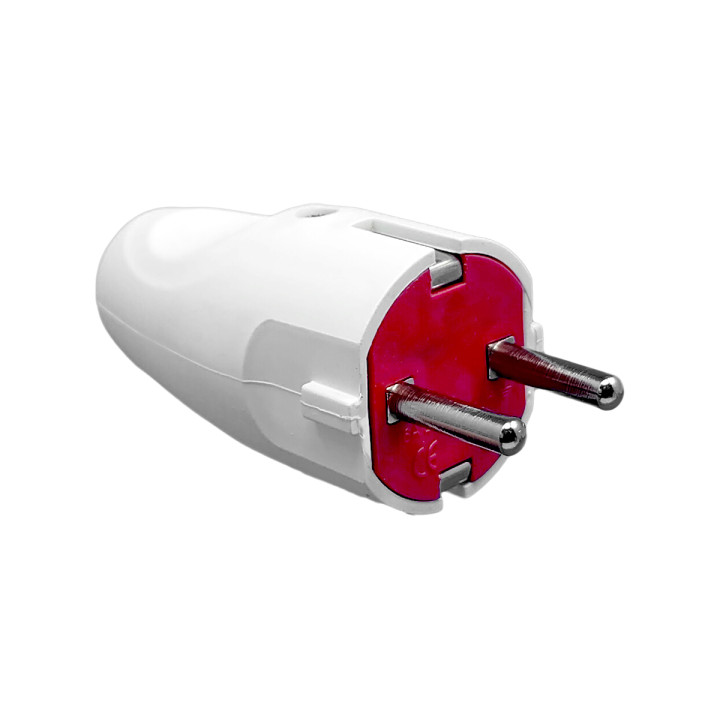VEXEN VX1000W прямая вилка с заземлением, белая