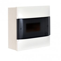 LEGRAND 1X8M SURFACE CABINET SMOKED DOOR E+N TERMINAL BLOCK