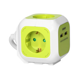 Pikenduspesad, 4 schuko pesa, 2 x USB, 1,4 m kaabel, lubi