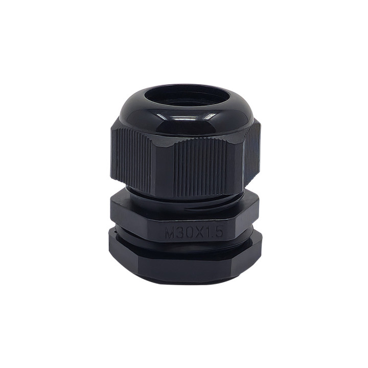 M30 mustast plastikust kaablitihend, IP68, 13-18mm
