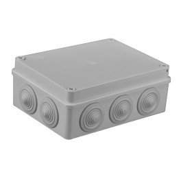 S-BOX box surface mounting IP65 190x140x70mm with glands grey