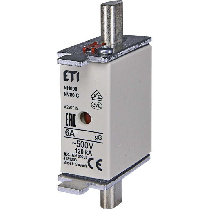 Fuse link, NH000 gG 6A/500V