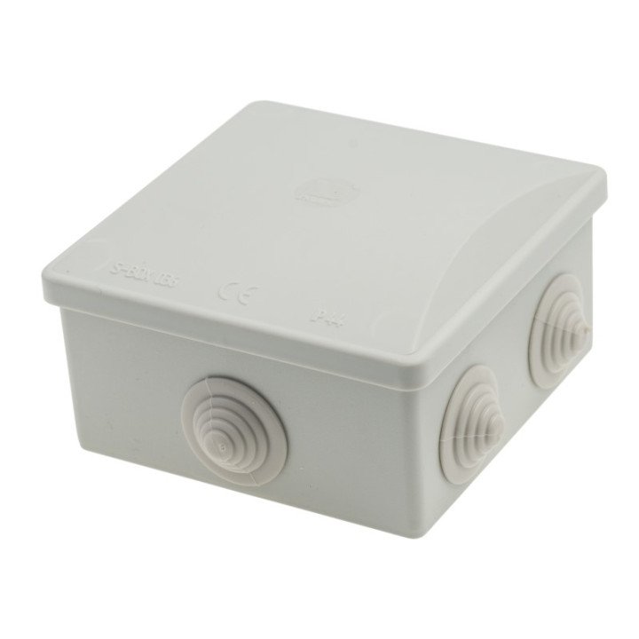 S-BOX коробка IP44, 80×80×40mm, серая