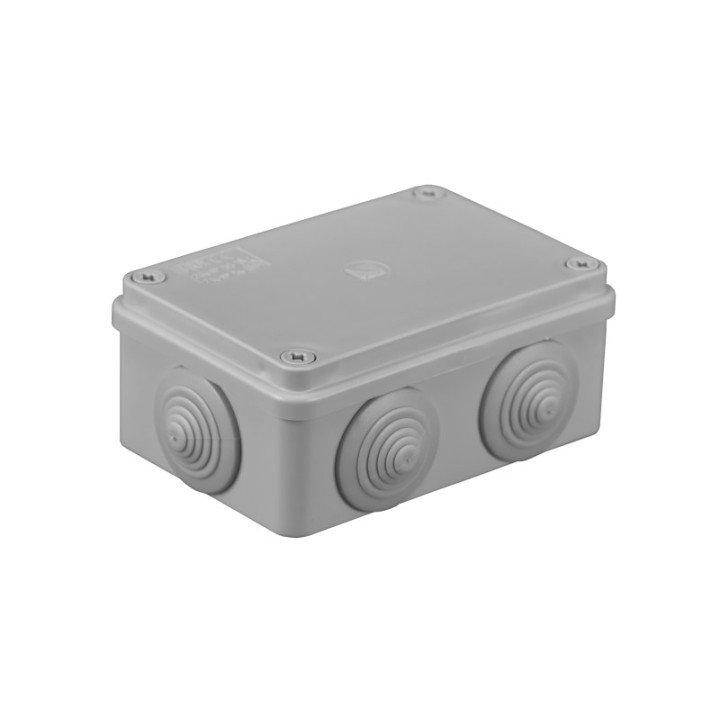 S-BOX nozarkārba IP65, 120×80×50mm, pelēka