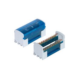 Klemju bloks DIN sliedej 2x11polu 4x1.5-25mm2 4x2.5-35mm2 14x1.5-10mm2 160A/500V TH35