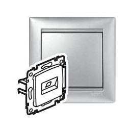 Информационная розетка Valena RJ45 Cat.6 алюминий