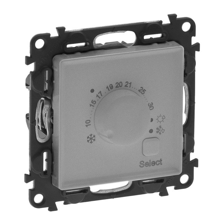 Cover plate Valena Life - electronic room thermostat - with mechanism - alu