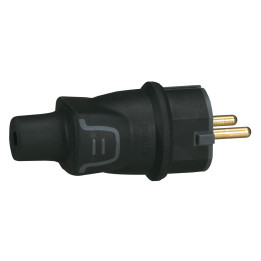 Штепсель 2P+E 16A IP44 резина