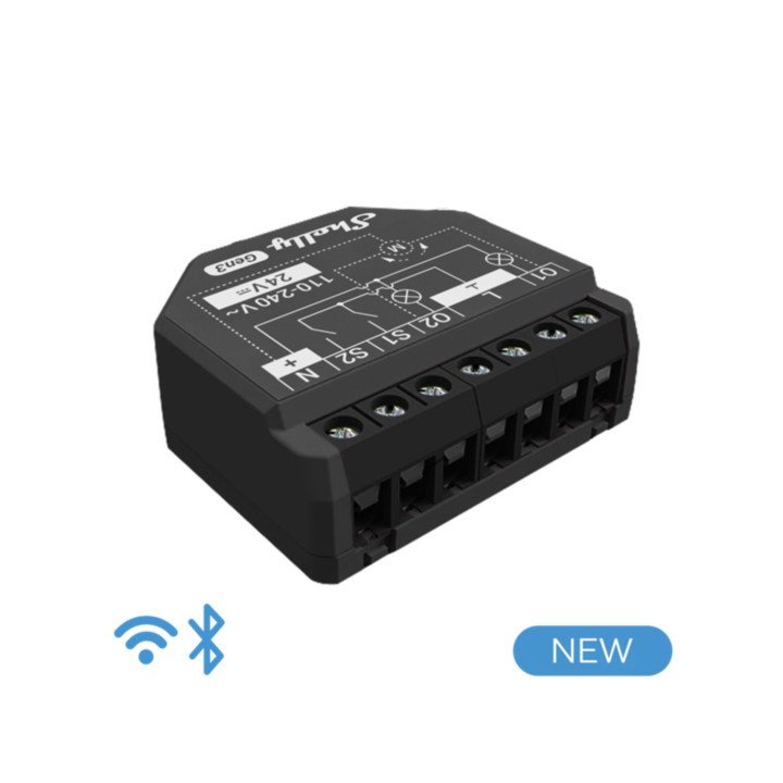 Shelly 2PM Gen3 16A/240VAC Wi-Fi, Bluetooth switch