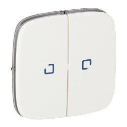 Cover plate Valena Allure - illuminated 2-gang switch/push-button - white