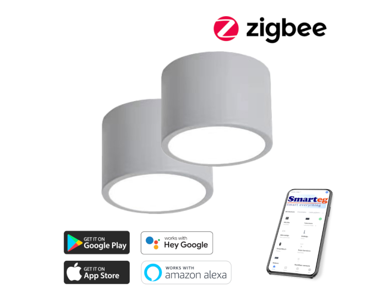 2x Smart griestu lampa 15cm 12w ar tālvadības pulti Zigbee