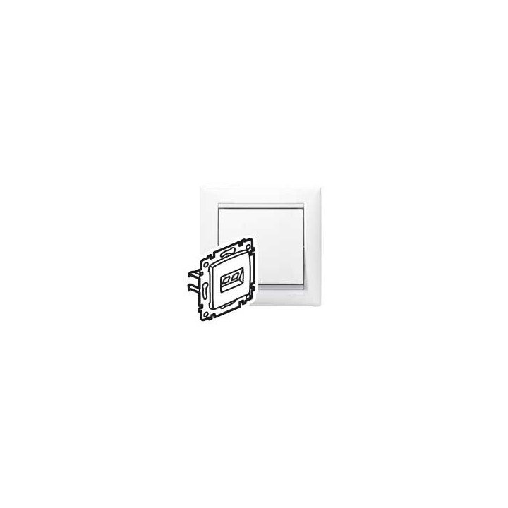 Розетка RJ45 Valena Cat.5e, 2 выхода, слоновая кость