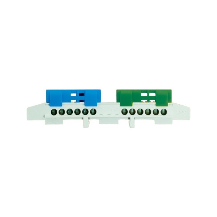 Spaile zila/zaļa izolēta 2x6x16mm2 DIN sliedei
