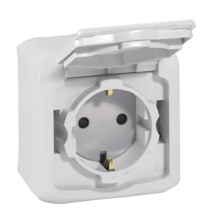 2P+E Saksa standardne pistikupesa Forix -pindpaigaldus - 16 A -250 V -hall