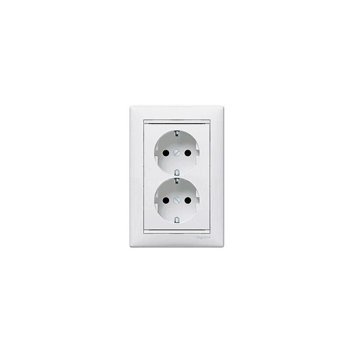 AUHIND 2X2P+T SCHUKO A VIS BLANC