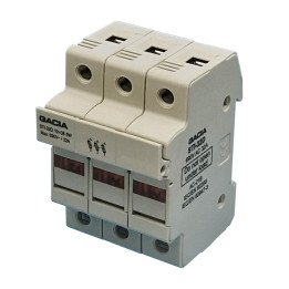 Разъединитель цилиндрических предохранителей 10x38 с LED 3P 32A 690V