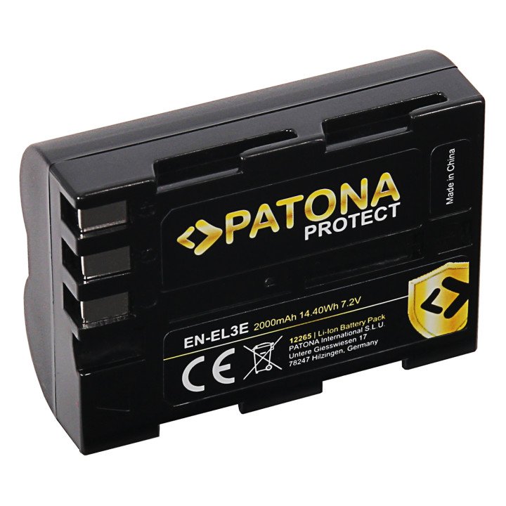 Patona PT12265 Battery Nikon EN-EL3e 2000mAh Li-Ion Protect