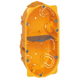 Flush mounting box Batibox - 2 gang German std - depth 40 mm - dry partitions