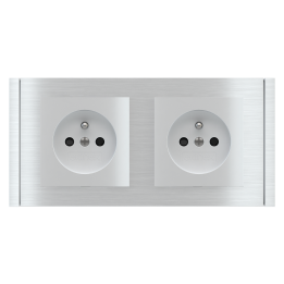 Rectangular Plate 71 (Form/Flank/NF) (80x151) 2 windows (55x55)+(55x55) Metal Alluminium