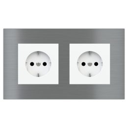 Rectangular Plate Surface (71/20Venti) (98x168) 2 windows (45x45)+(45x45) Metal Titanium