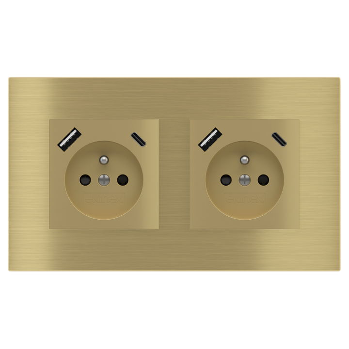 Rectangular Plate Surface (71/20Venti) (98x168) 2 windows (55x55)+(55x55) Metal Brass