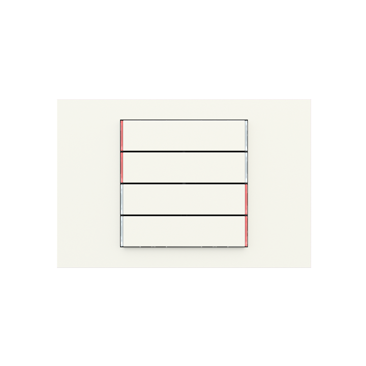 kit 4 rockers 71 serie horizontal rectangular (60X15) White Plastic