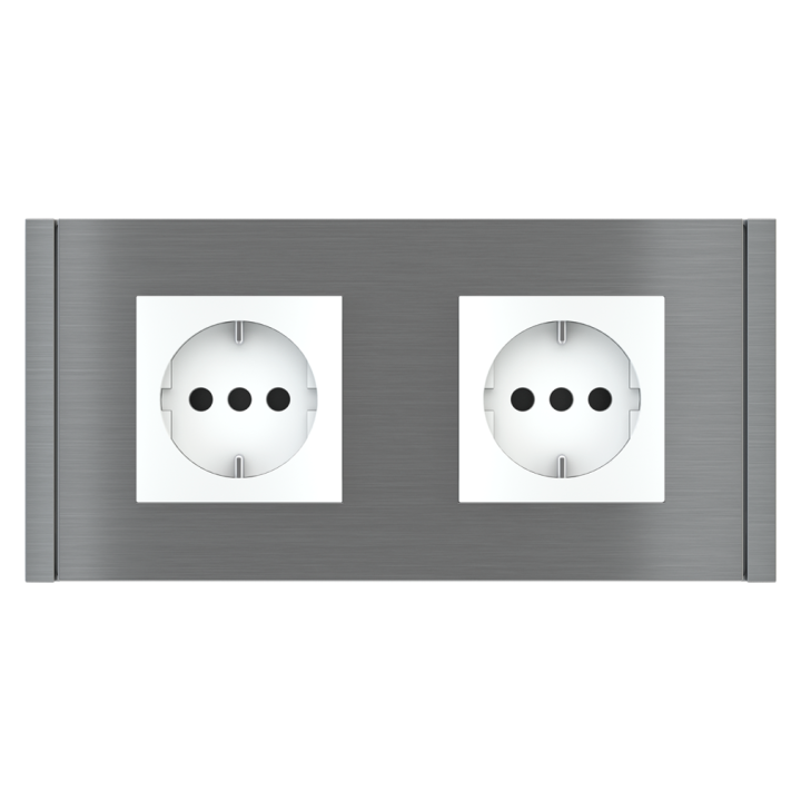 Rectangular Plate 71 (Form/Flank/NF) (80x151) 2 windows (45x45)+(45x45) Metal Titanium