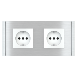 Rectangular Plate 71 (Form/Flank/NF) (80x151) 2 windows (45x45)+(45x45) Metal Alluminium