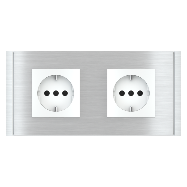 Rectangular Plate 71 (Form/Flank/NF) (80x151) 2 windows (45x45)+(45x45) Metal Alluminium