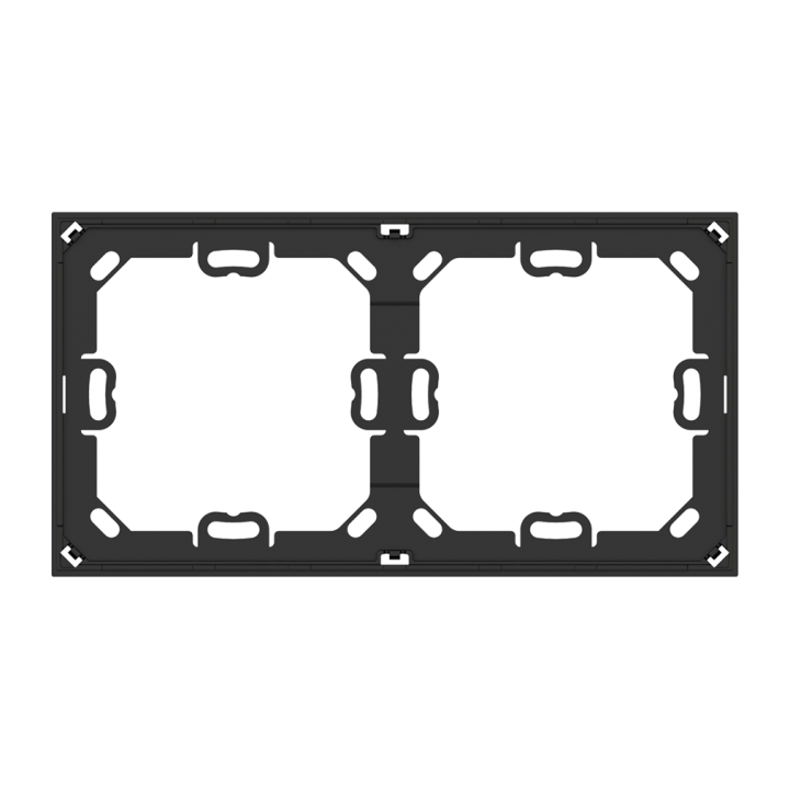 Mounting adapter for 1 double plate frameless mounting black color - NF version (1 piece)