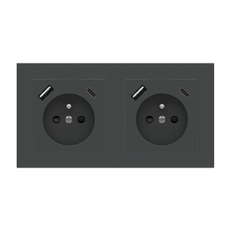 Rectangular Plate 71 (Form/Flank/NF) (80x151) 2 windows (55x55)+(55x55) Fenix NTM Grey Bromine