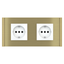 Rectangular Plate 71 (Form/Flank/NF) (80x151) 2 windows (45x45)+(45x45) Metal Brass