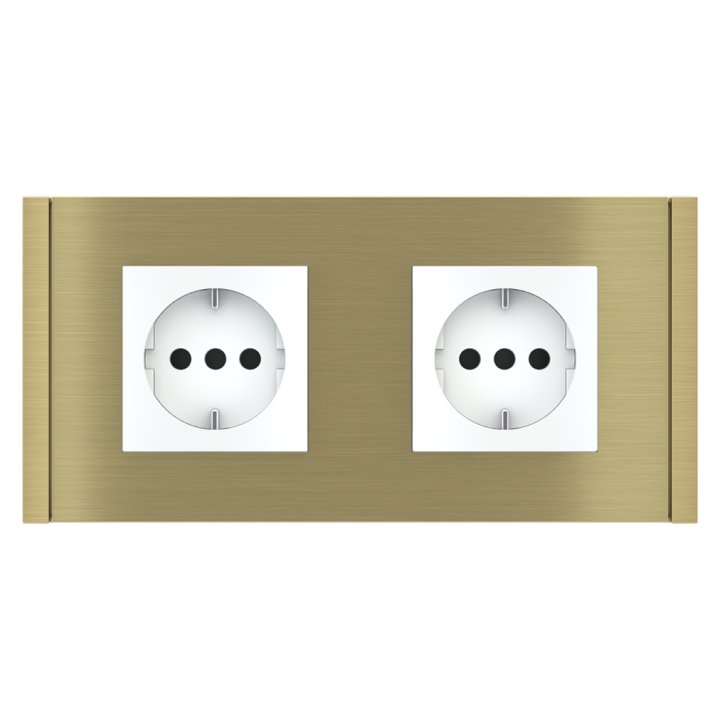Rectangular Plate 71 (Form/Flank/NF) (80x151) 2 windows (45x45)+(45x45) Metal Brass