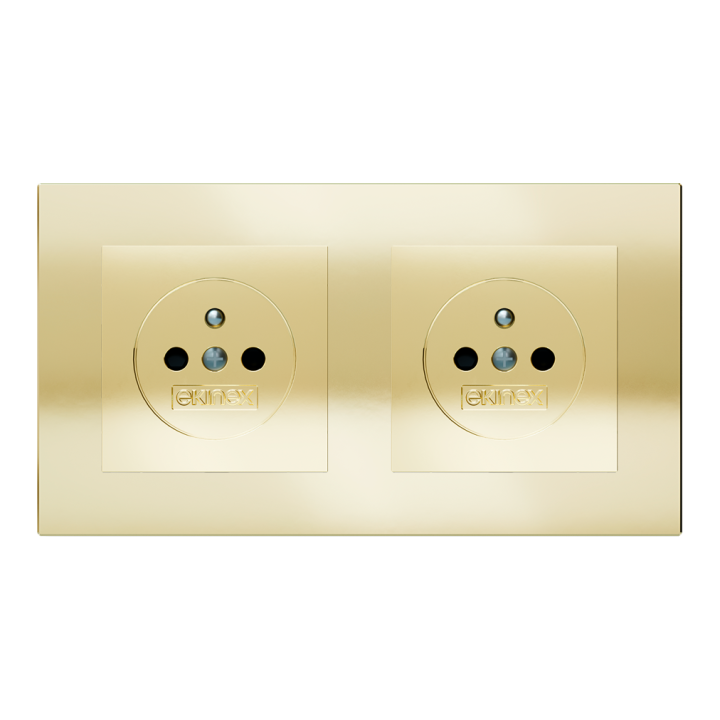 Rectangular Plate Deep (FF/71/20Venti) (87x158) 2 windows (55x55)+(55x55) Metal HT Champagne