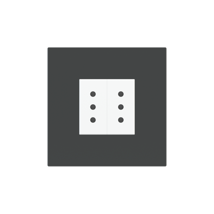 Square Plate Surface (71/20Venti) (98x98) 1 window (45x45) Fenix NTM Grey Bromine