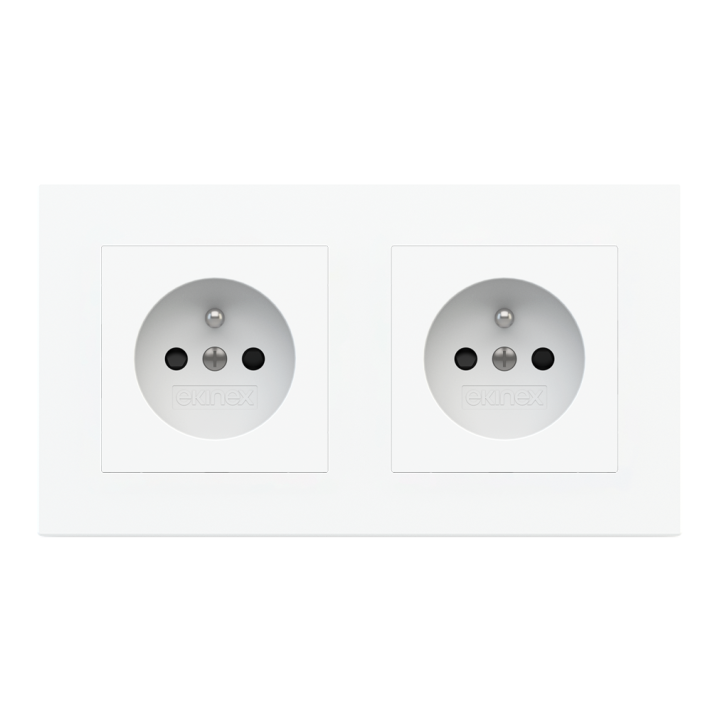 Rectangular Plate Deep (FF/71/20Venti) (87x158) 2 windows (55x55)+(55x55) Plastic White
